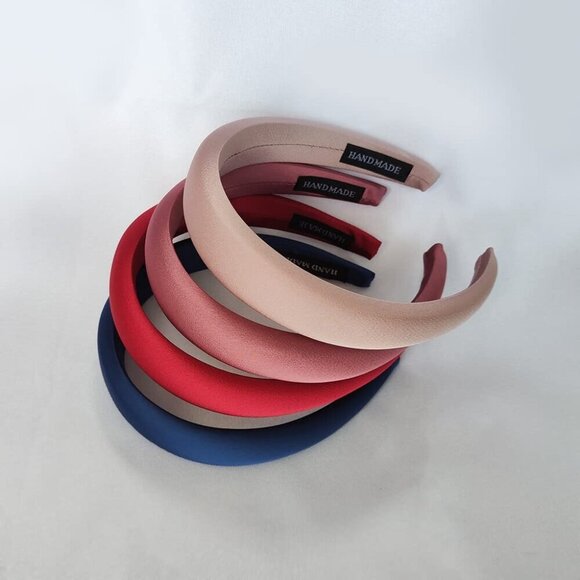 Satin Headbands Set 8 Pack Wide Soft Padded Hair Hoops for Women Girls main image 3